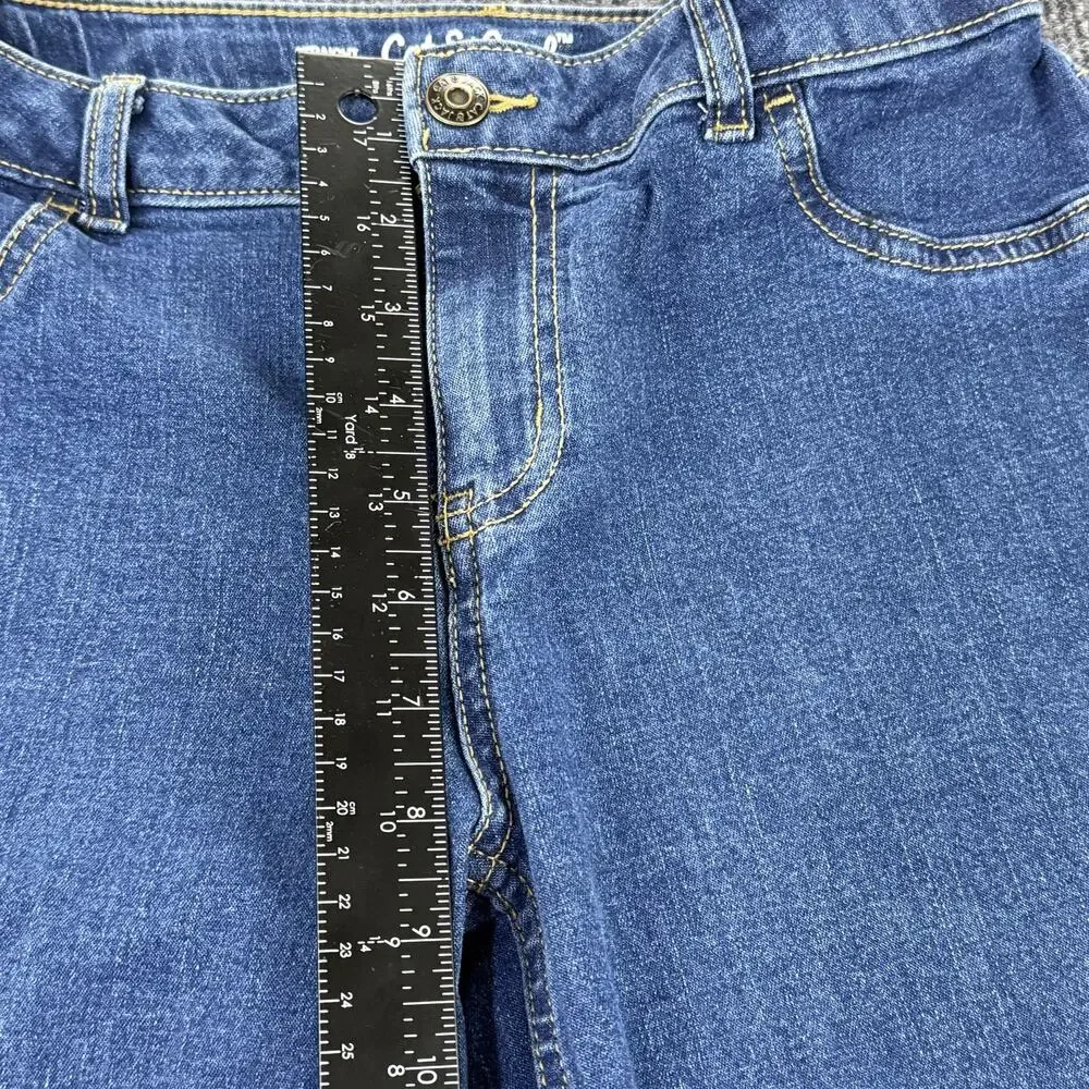 Cat & Jack Jeans Youth 14 Blue Straight Super Stretch Denim Adjustable Waist‎